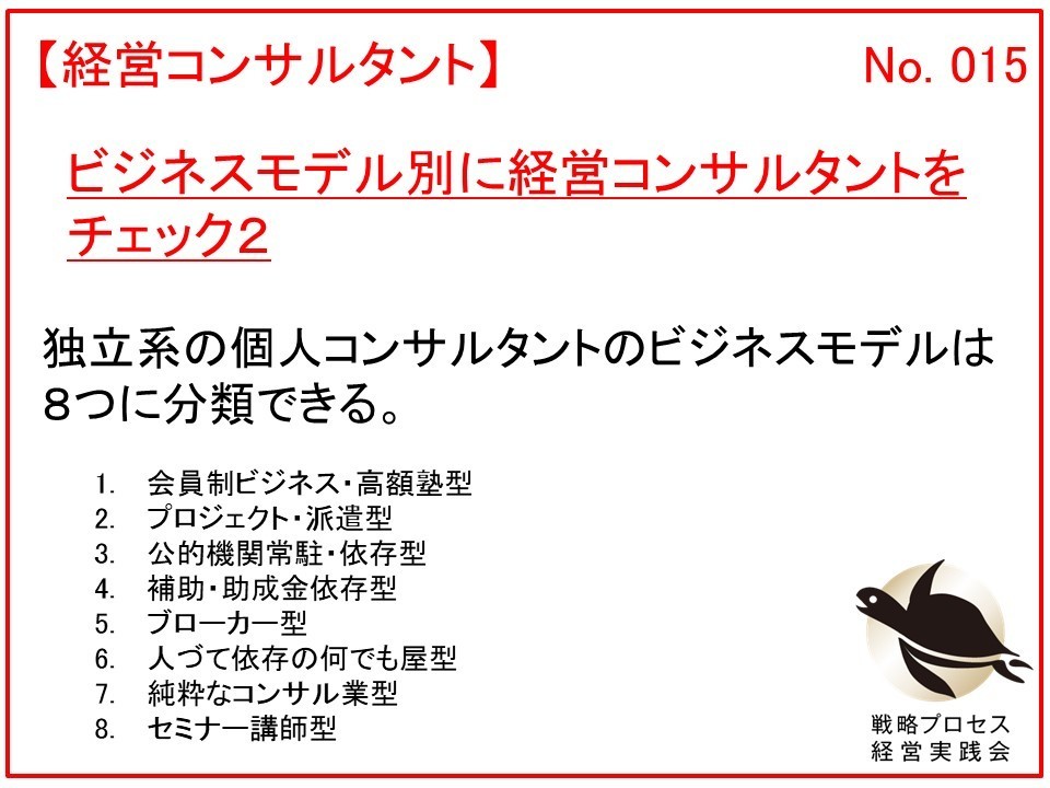 ビジネスモデル別に経営コンサルタントをチェック２