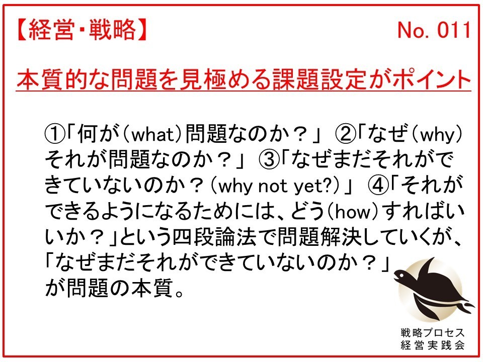 本質的な問題を見極める課題設定がポイント