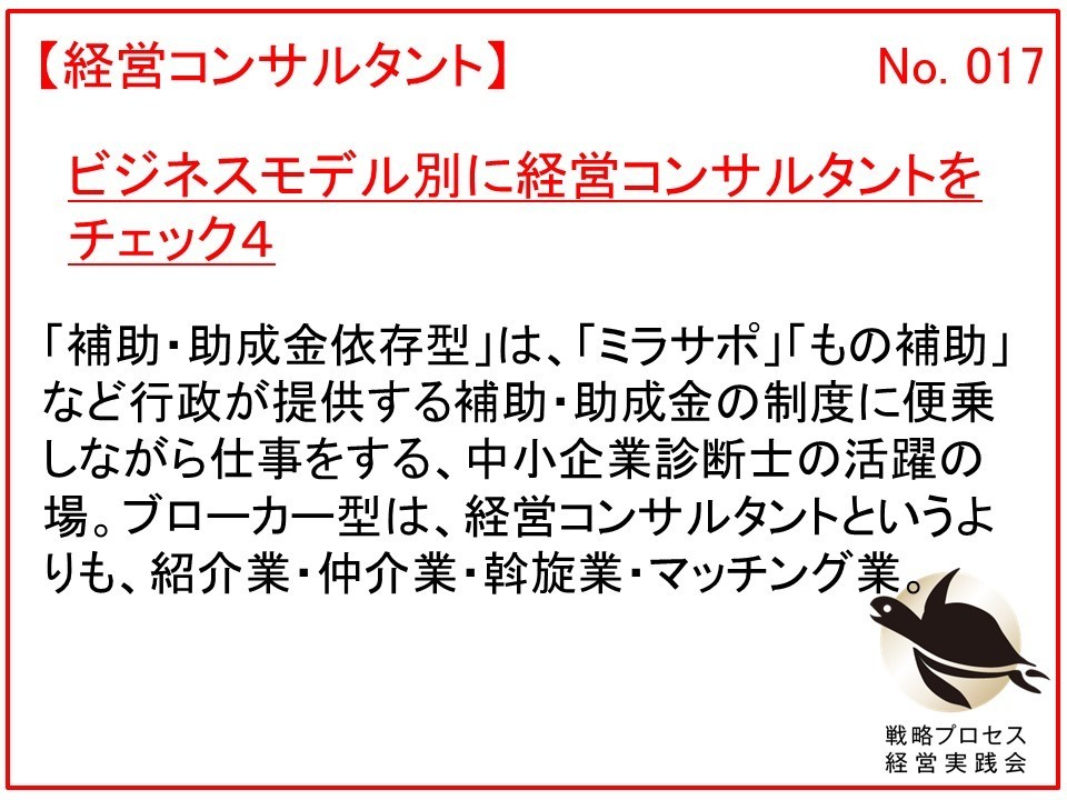 ビジネスモデル別に経営コンサルタントをチェック４