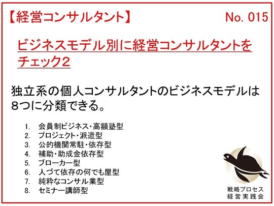 ビジネスモデル別に経営コンサルタントをチェック２