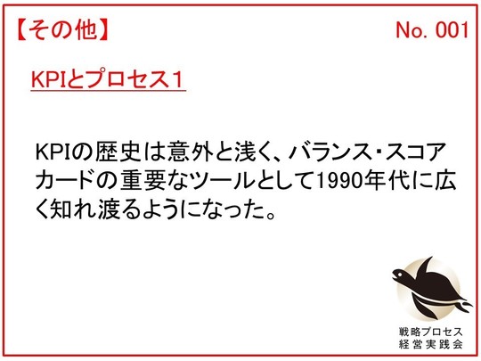 KPIとプロセス１ーKPIの誕生とバランス・スコアカード